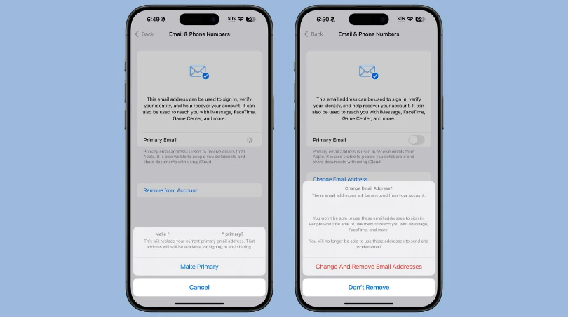 抚州苹果手机维修分享苹果 iOS 18.1 支持设置“主要”邮箱地址并更改 iCloud 邮箱 